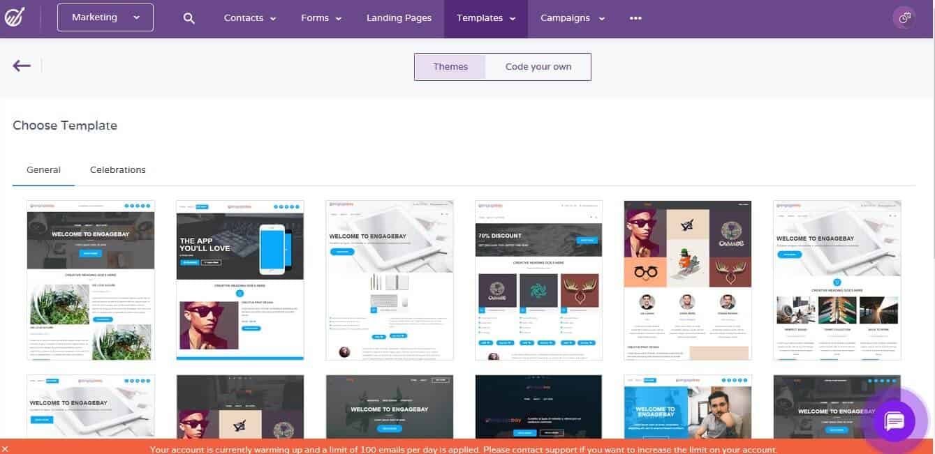 EngageBay email templates