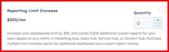 HubSpot's Reporting Limit increase add on