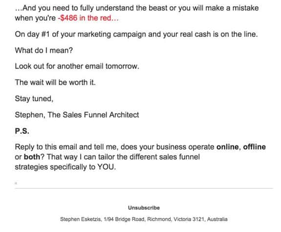 sales funnel email
