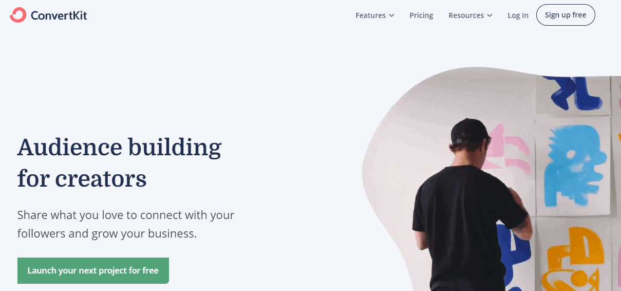 Screenshot of ConvertKit automation homepage
