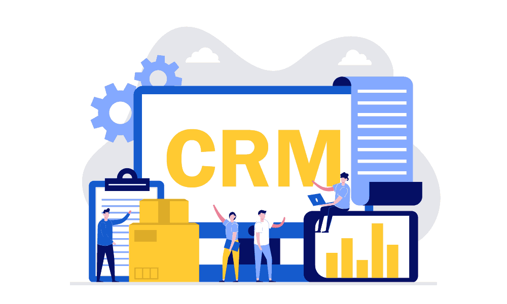 CRM database maintenance - representative vector image