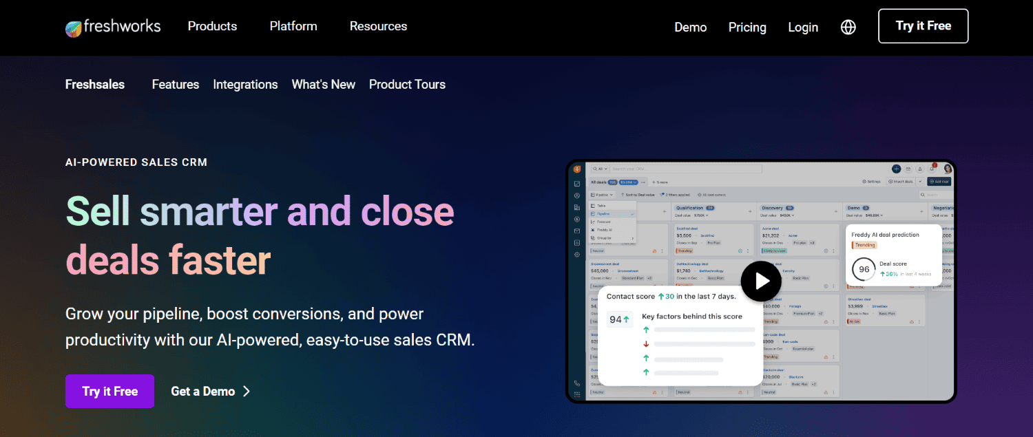 Freshworks travel agency CRM software