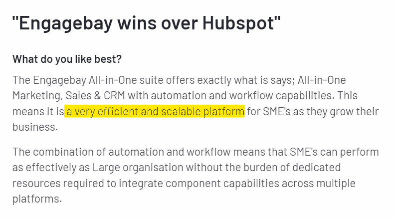 Engagebay wins over hubspot