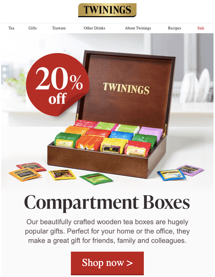 Twinings mobile-friendly email design