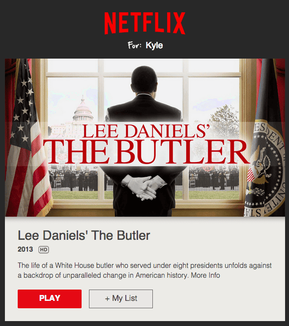 Netflix personalized email