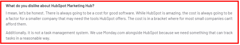 HubSpot cons