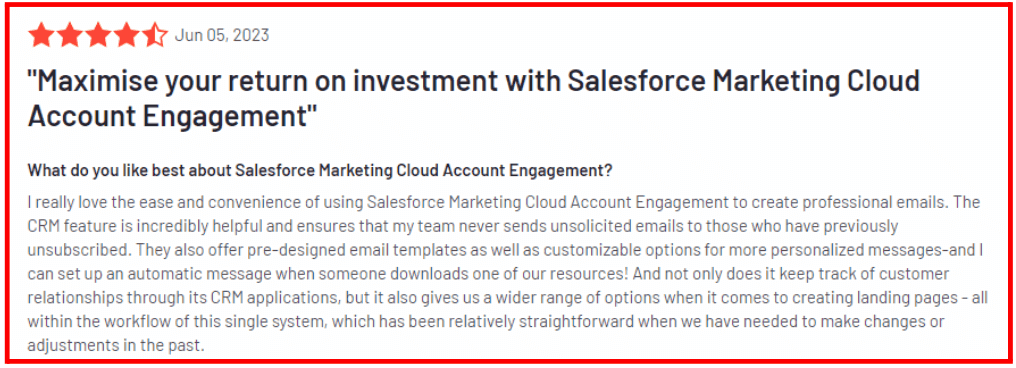 Salesforce’s pros