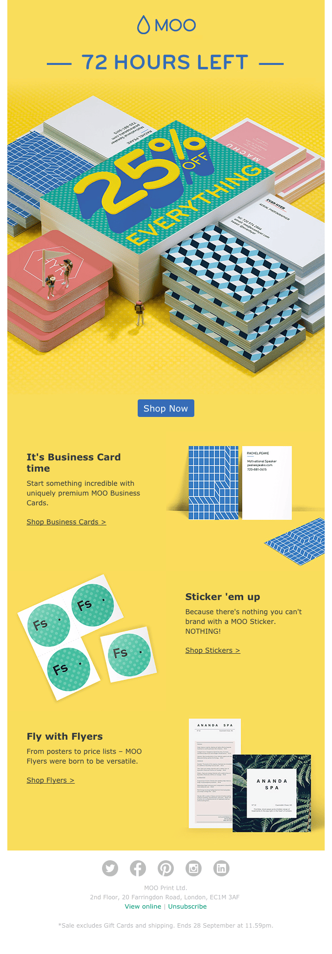 Limited time offer email example